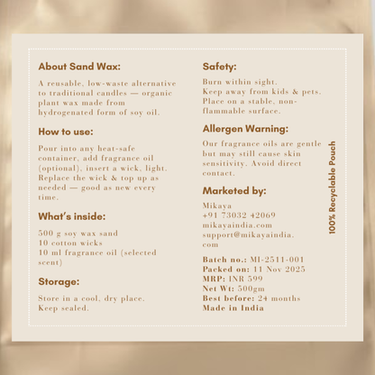 DIY Sand Wax Candle Kit – No Fragrance, Just Vibe