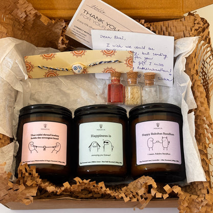 Rakhi Gift Hamper | Pack of 3 | Scented Jar Candles