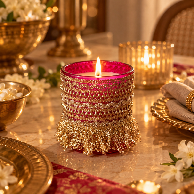 Chandni festive scented jar candle by Mikaya