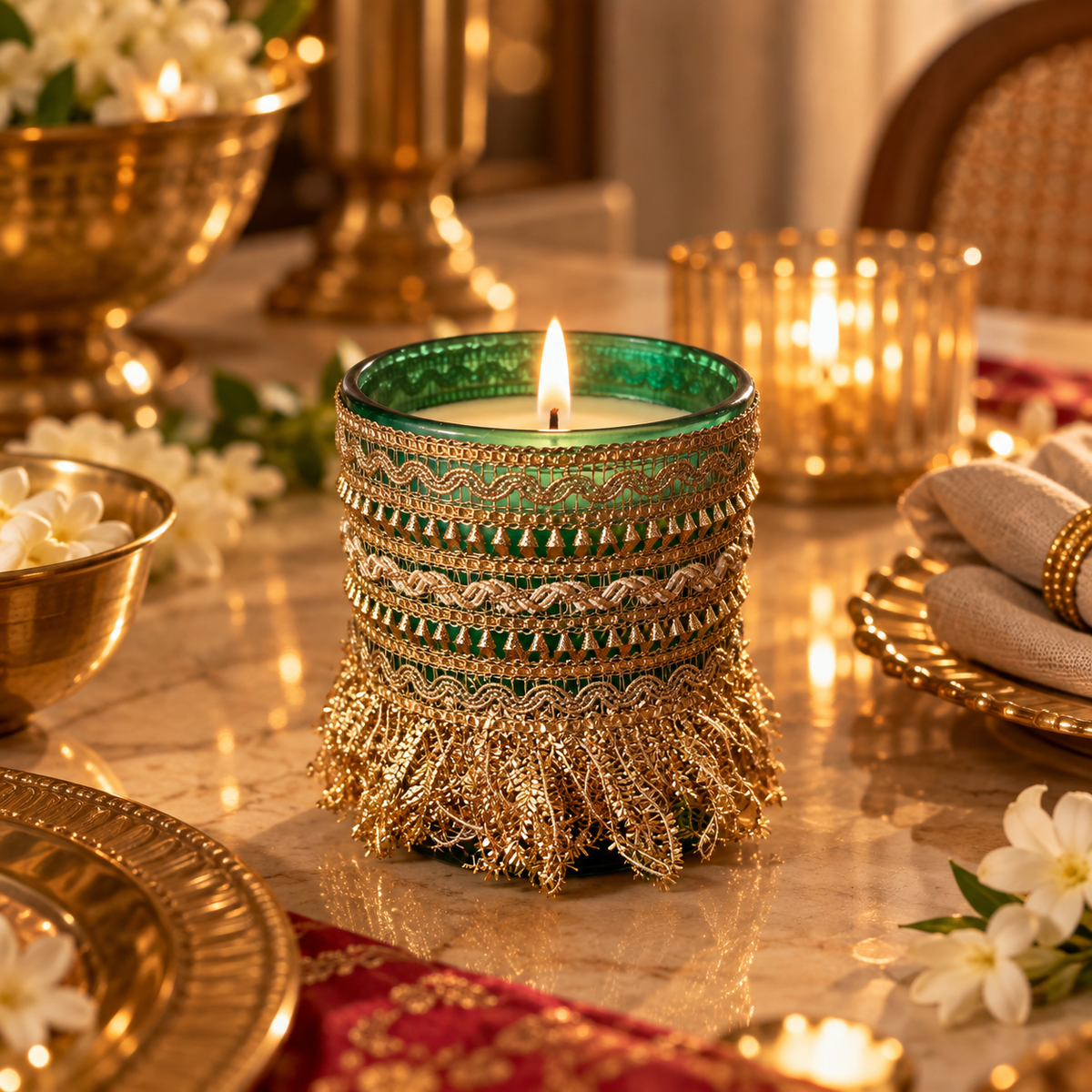 Noor Kiran festive scented jar candle by Mikaya, photo 2