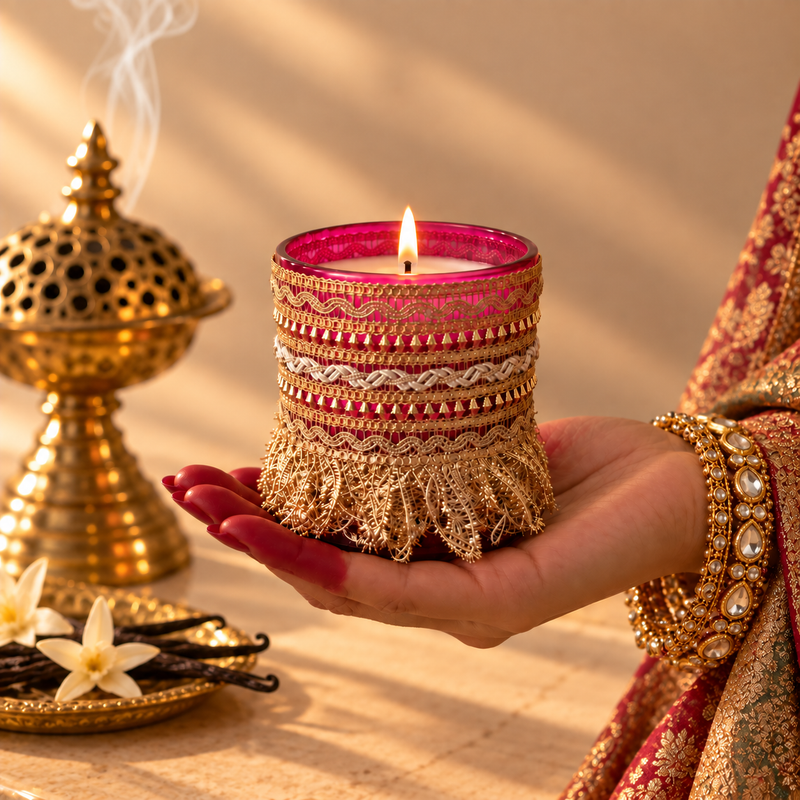Chandni festive scented jar candle by Mikaya