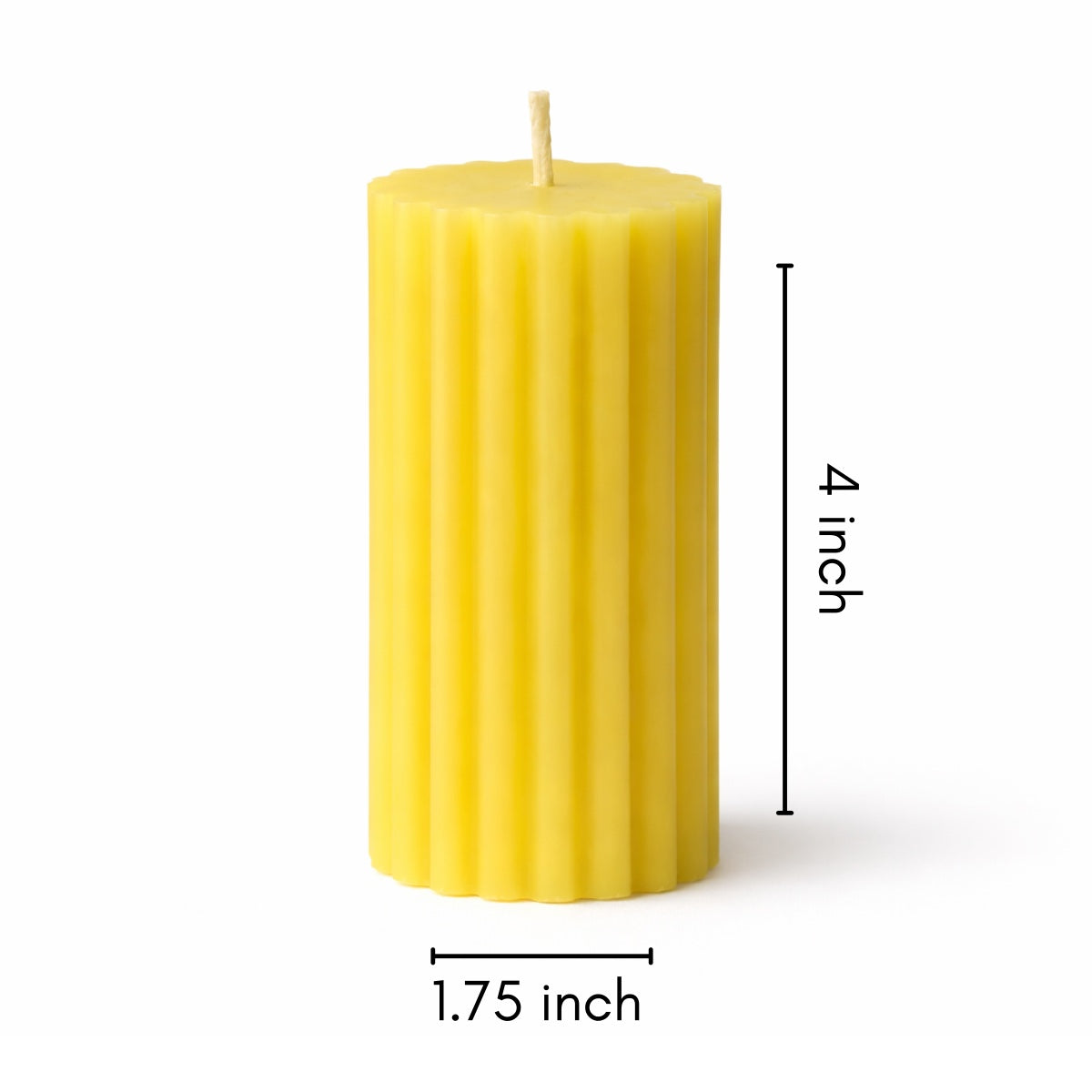 Classic Rib organic beeswax pillar candle, photo 2