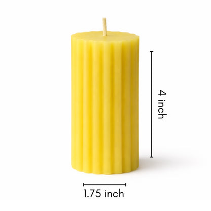 Classic Rib organic beeswax pillar candle, photo 2
