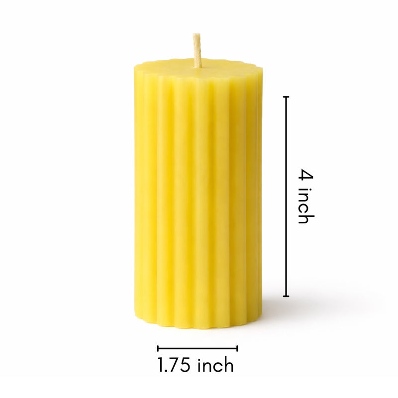 Classic Rib organic beeswax pillar candle