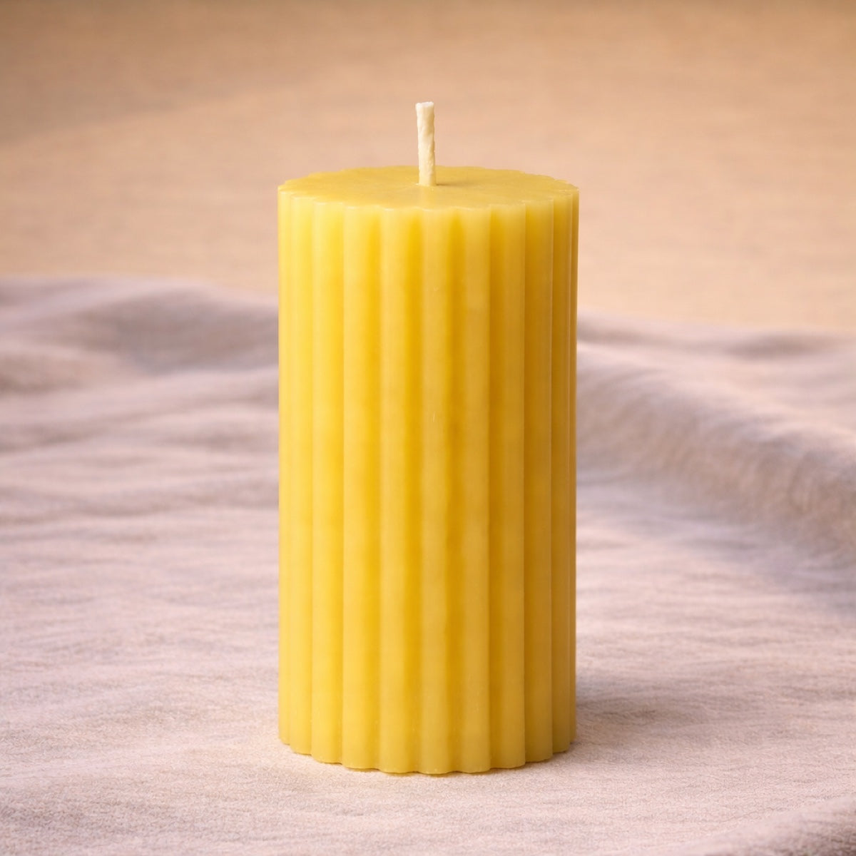 Classic Rib organic beeswax pillar candle