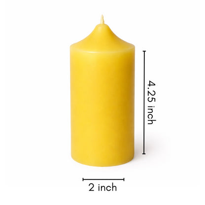 Cone Top organic beeswax pillar candle, photo 2