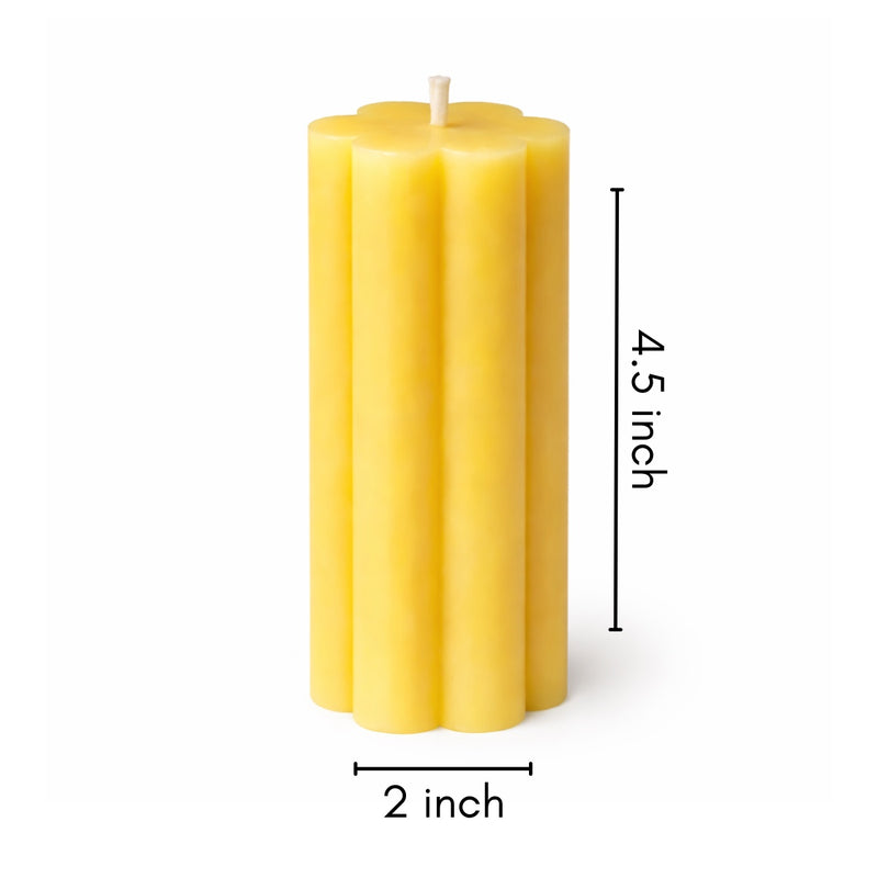 Daisy Scallop organic beeswax sculptural candle