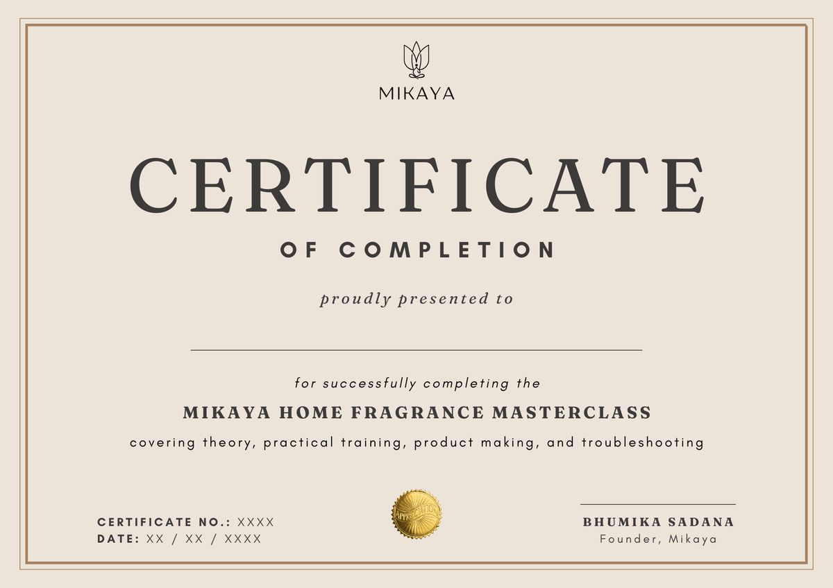 Mikaya certificate of completion