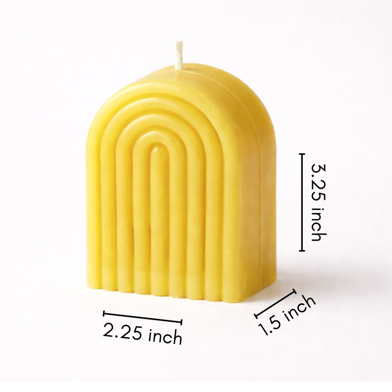 Moon Arc organic beeswax sculptural candle