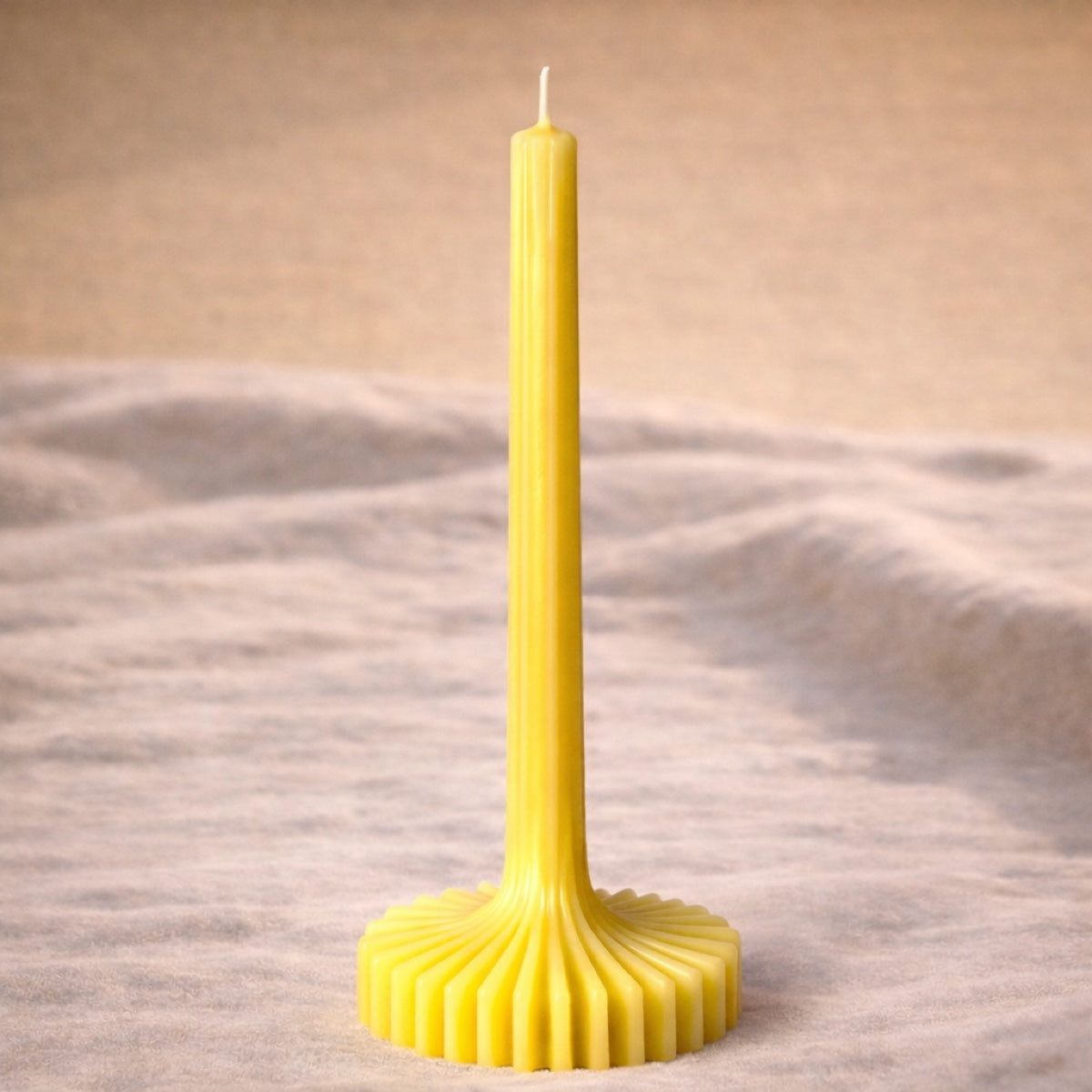 Pedestal Flute organic beeswax taper candle