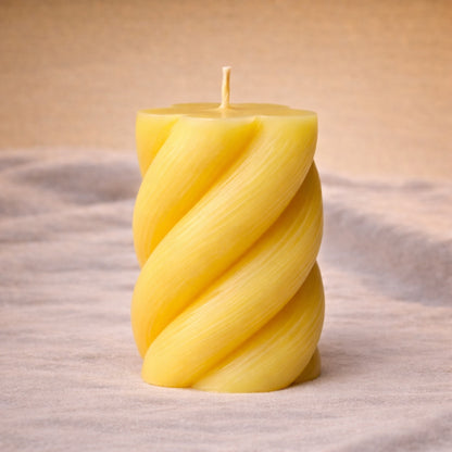 Rope Twist organic beeswax sculptural candle