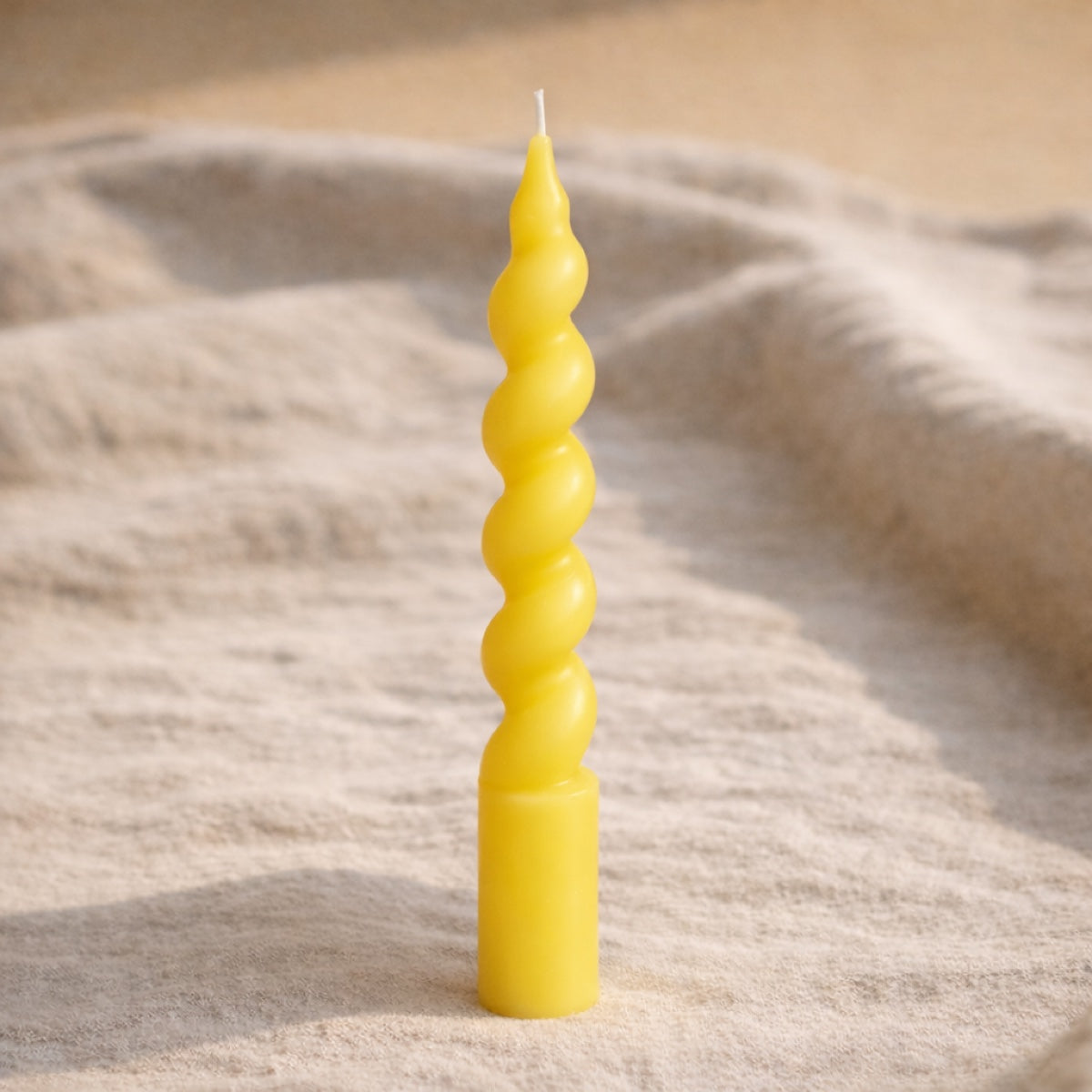 Spiral Tail organic beeswax taper candle