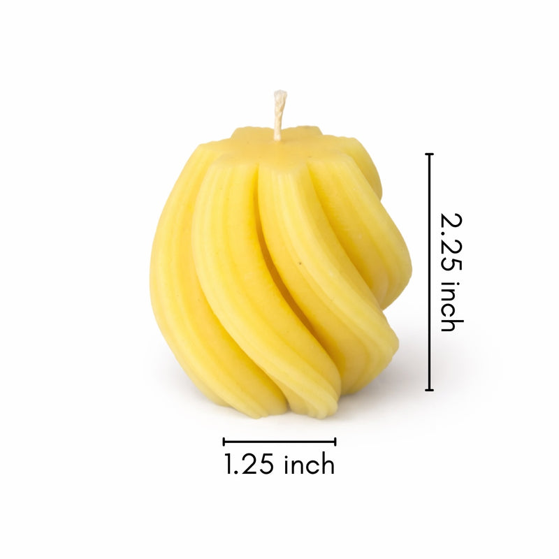 Swirl Orb organic beeswax sculptural candle